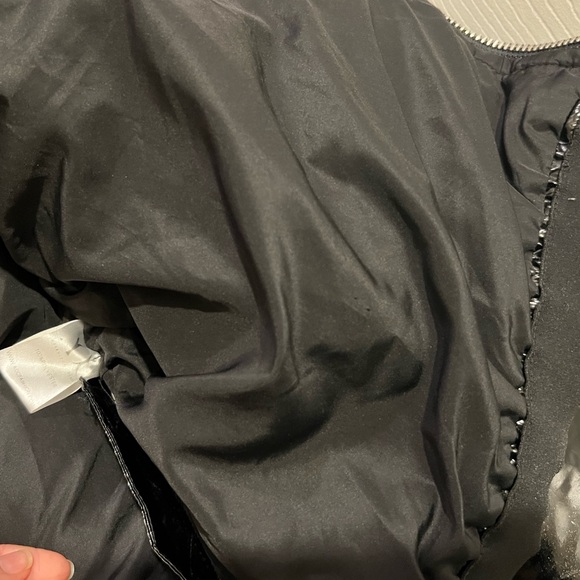 AOC Patent Black Coat Jacket Sexy Winter Ready size small EUC $$$ - Picture 8 of 11